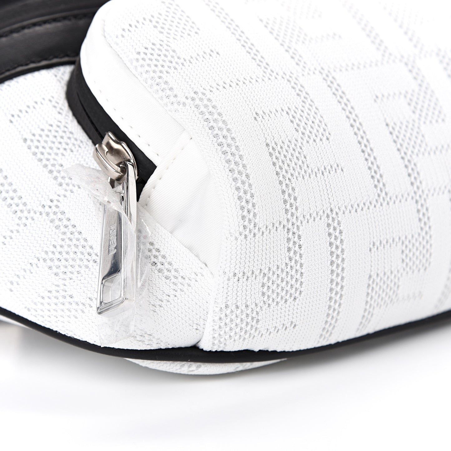 Neoprene Mesh Vitello Grace FF Pocket Belt Bag White