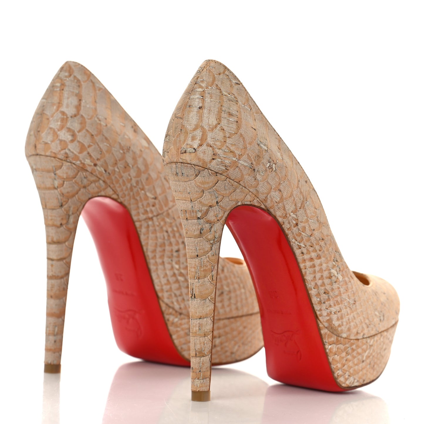 Cork Snake Print Bianca 140 Pumps 36 Beige