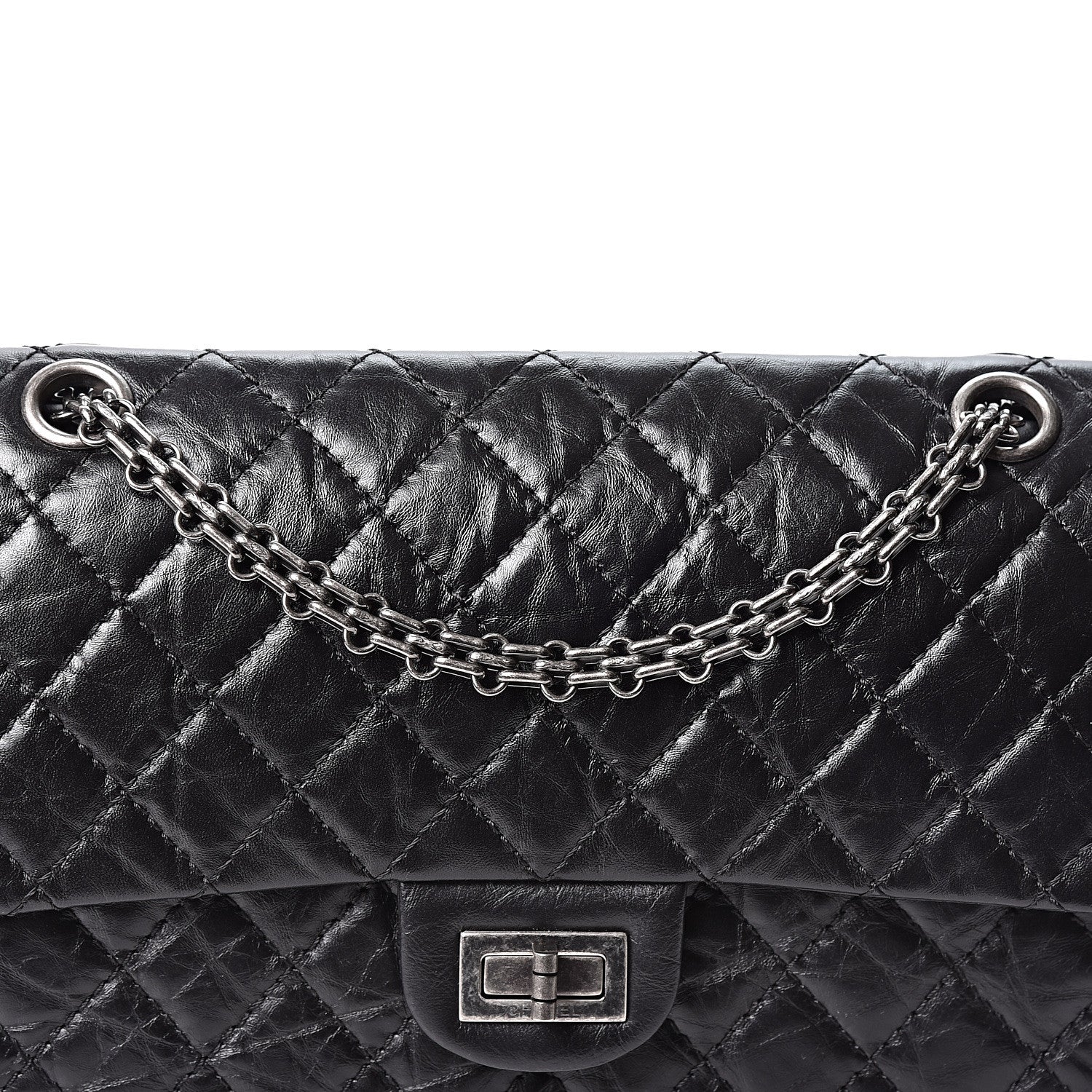 Chanel Aged Calfskin Quilted 2.55 Reissue 225 Flap Black 7 of 10