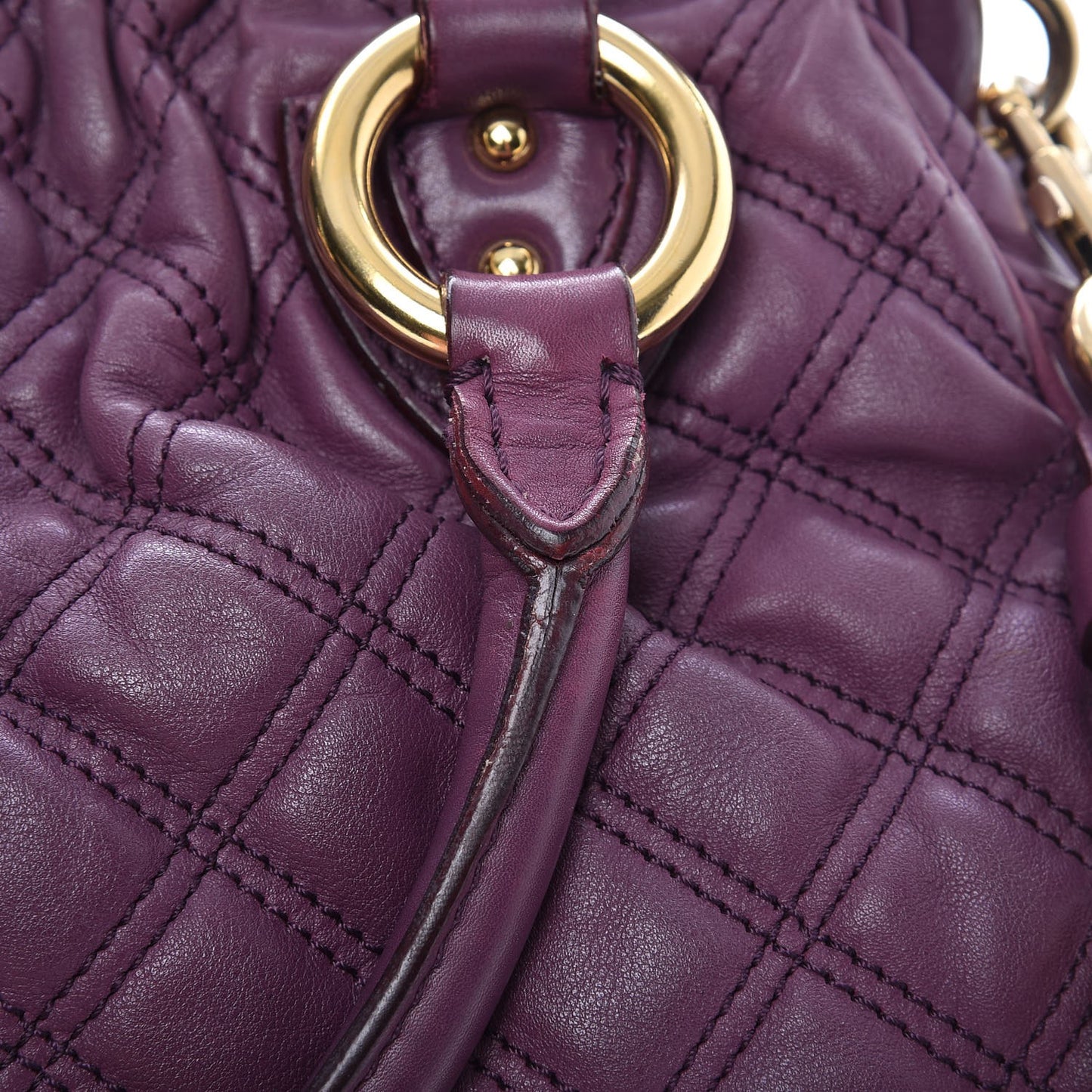 Calfskin Quilted Stam Purple