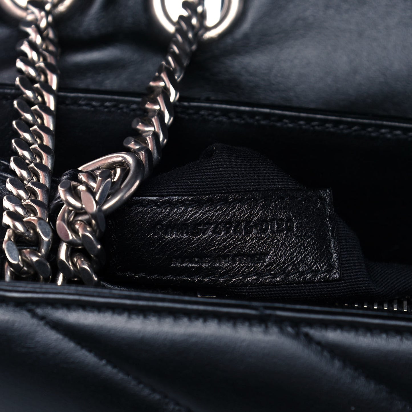 Calfskin Y Quilted Monogram Medium Loulou Chain Satchel Black