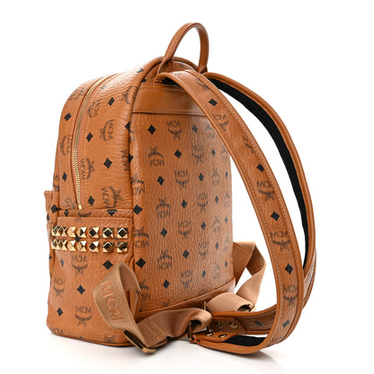 MCM Visetos Small Side Stud Stark Backpack Cognac Cognac 3 of 10