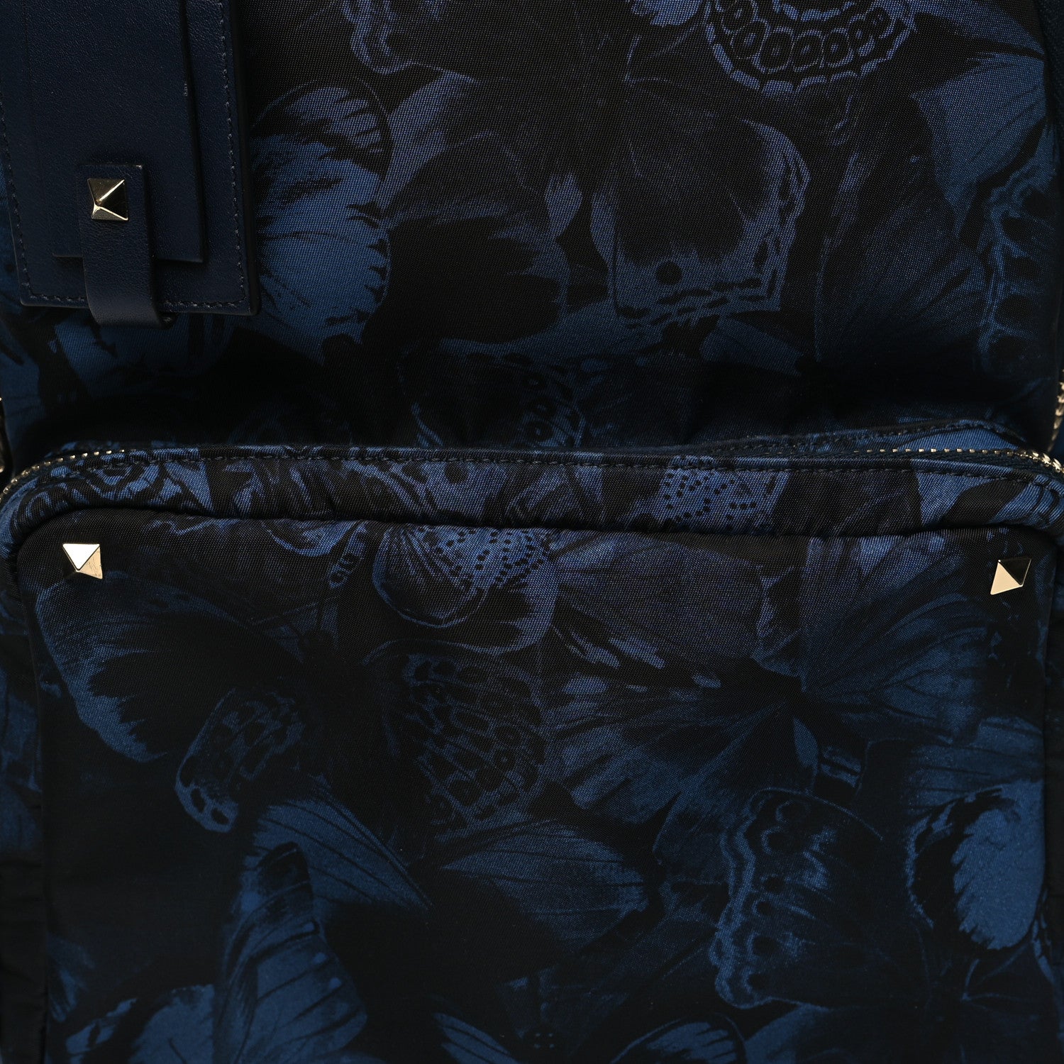Valentino Garavani Nylon Camubutterfly Medium Rockstud Backpack Marine 7 of 9