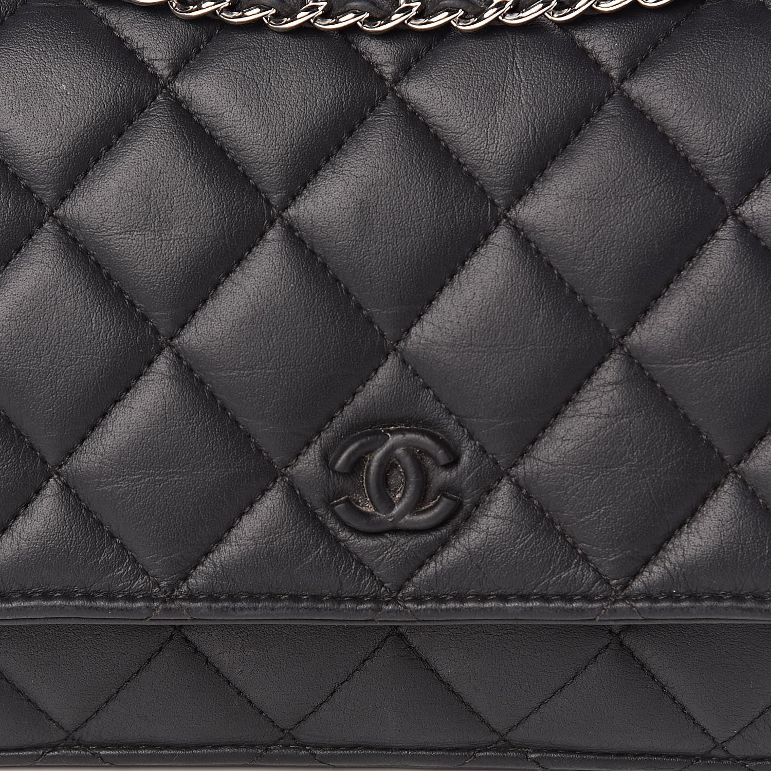 Chanel Calfskin Quilted Wallet On Chain WOC So Black 11 of 12