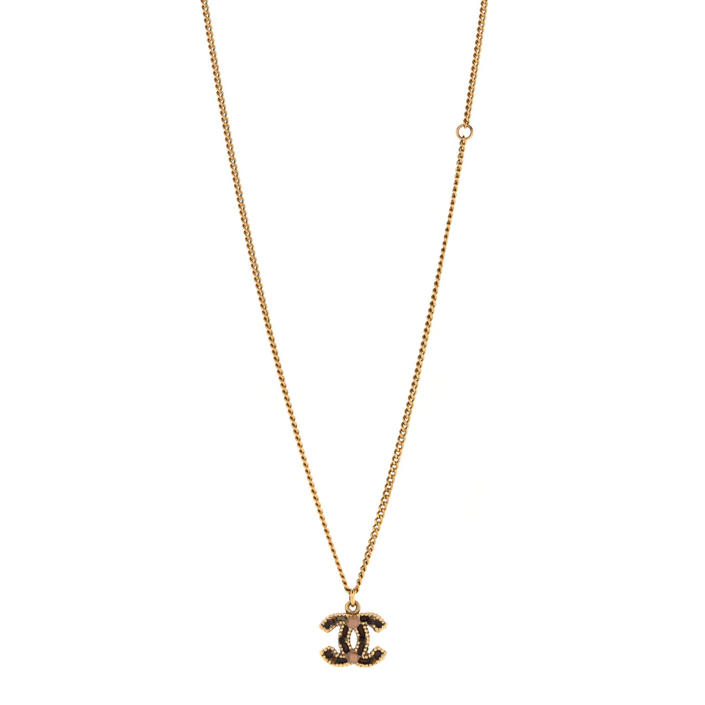 Resin CC Pendant Necklace Gold