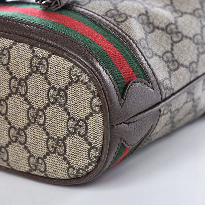 Gucci GG Supreme Monogram Web Mini Ophidia Bucket Bag Brown 8 of 8