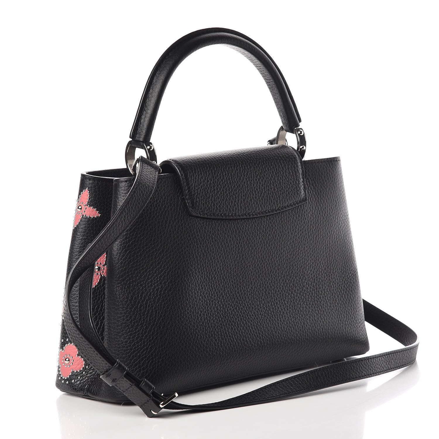 Louis Vuitton Taurillon Flowers Capucines PM Black 3 of 8