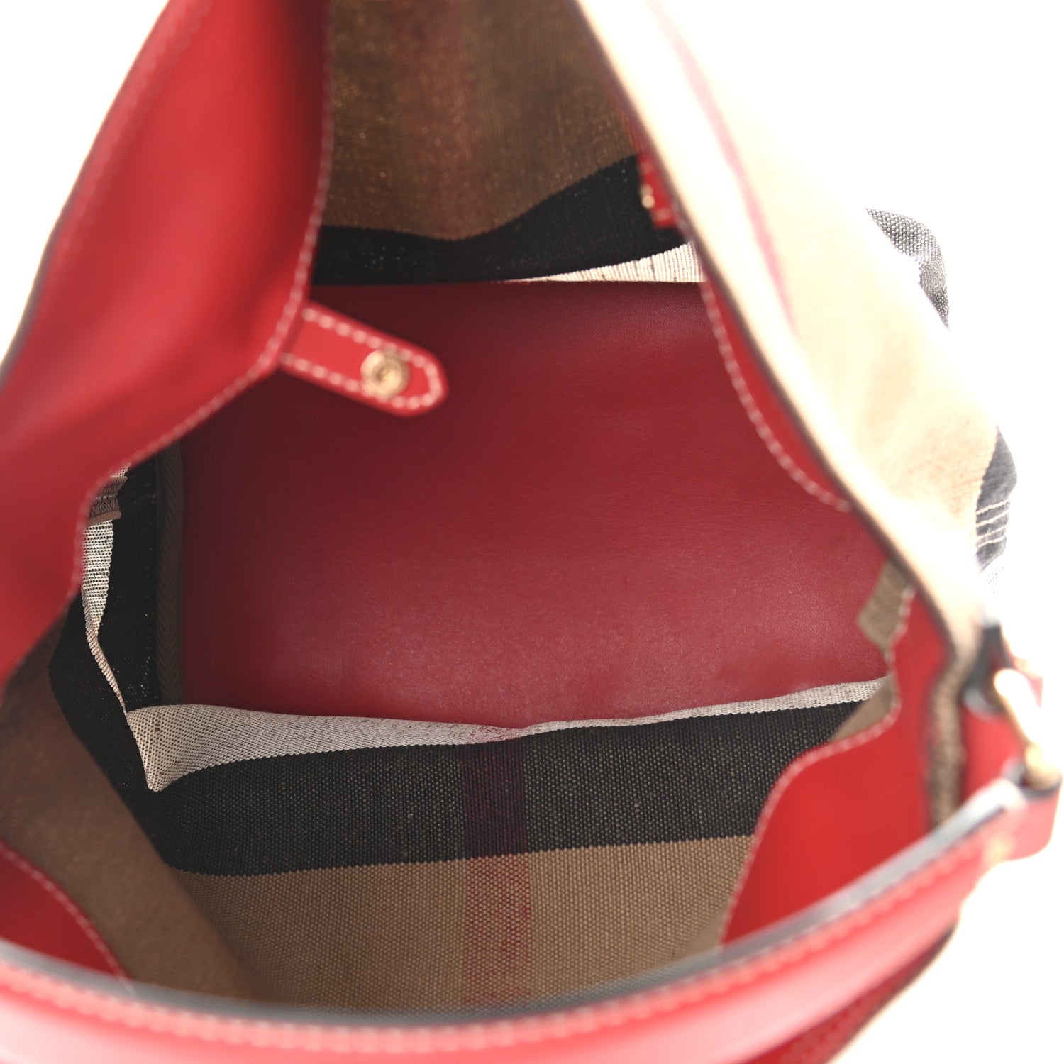 Burberry Canvas Mega Check Medium Ashby Hobo Cadmium Red 5 of 13
