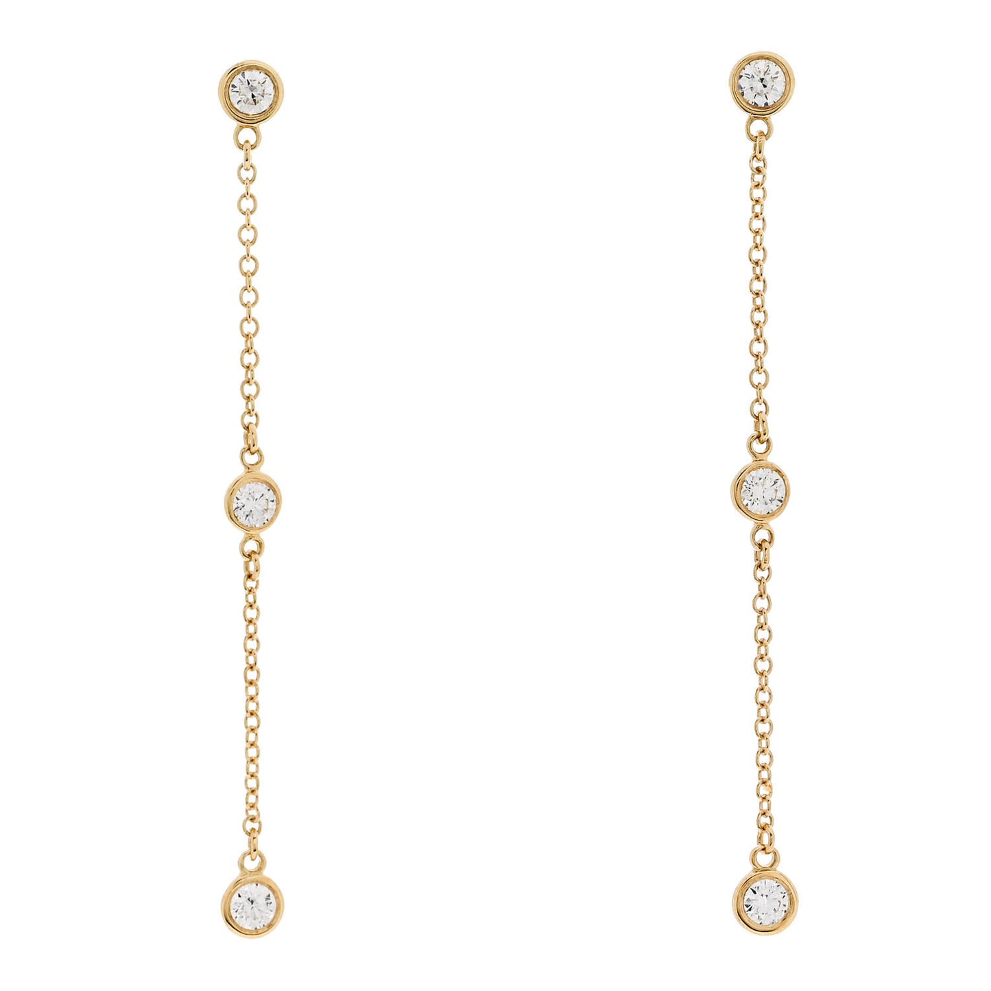 18K Yellow Gold Diamond .30ctw Elsa Peretti Diamonds by the Yard Drop Earrings