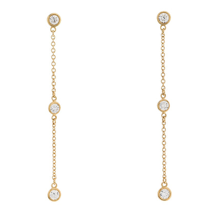 Tiffany 18K Yellow Gold Diamond .30ctw Elsa Peretti Diamonds by the Yard Drop Earrings 1 of 6