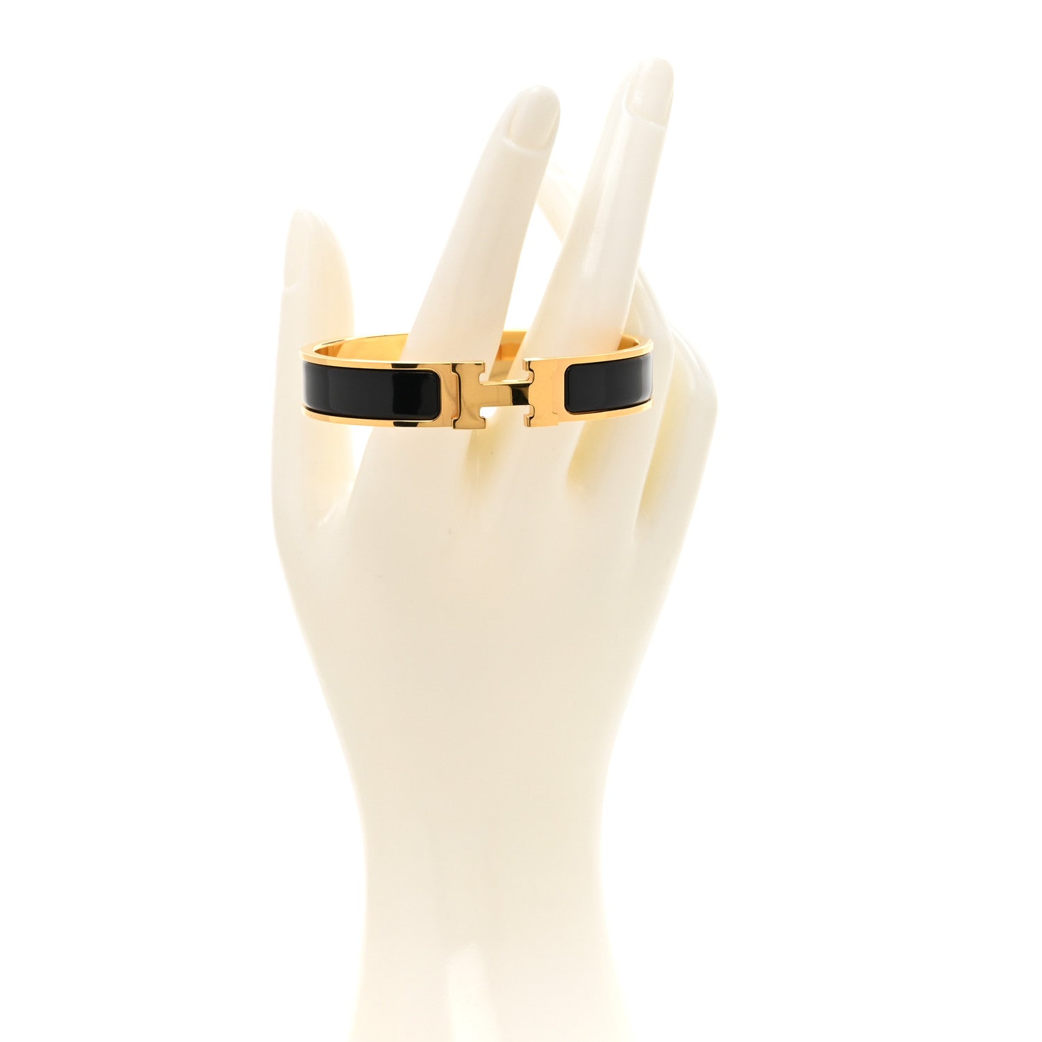 Hermes Enamel Narrow Clic Clac H Bracelet GM Black 2 of 5