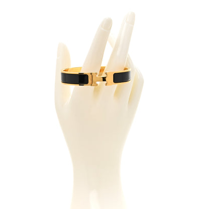 Hermes Enamel Narrow Clic Clac H Bracelet GM Black 2 of 5