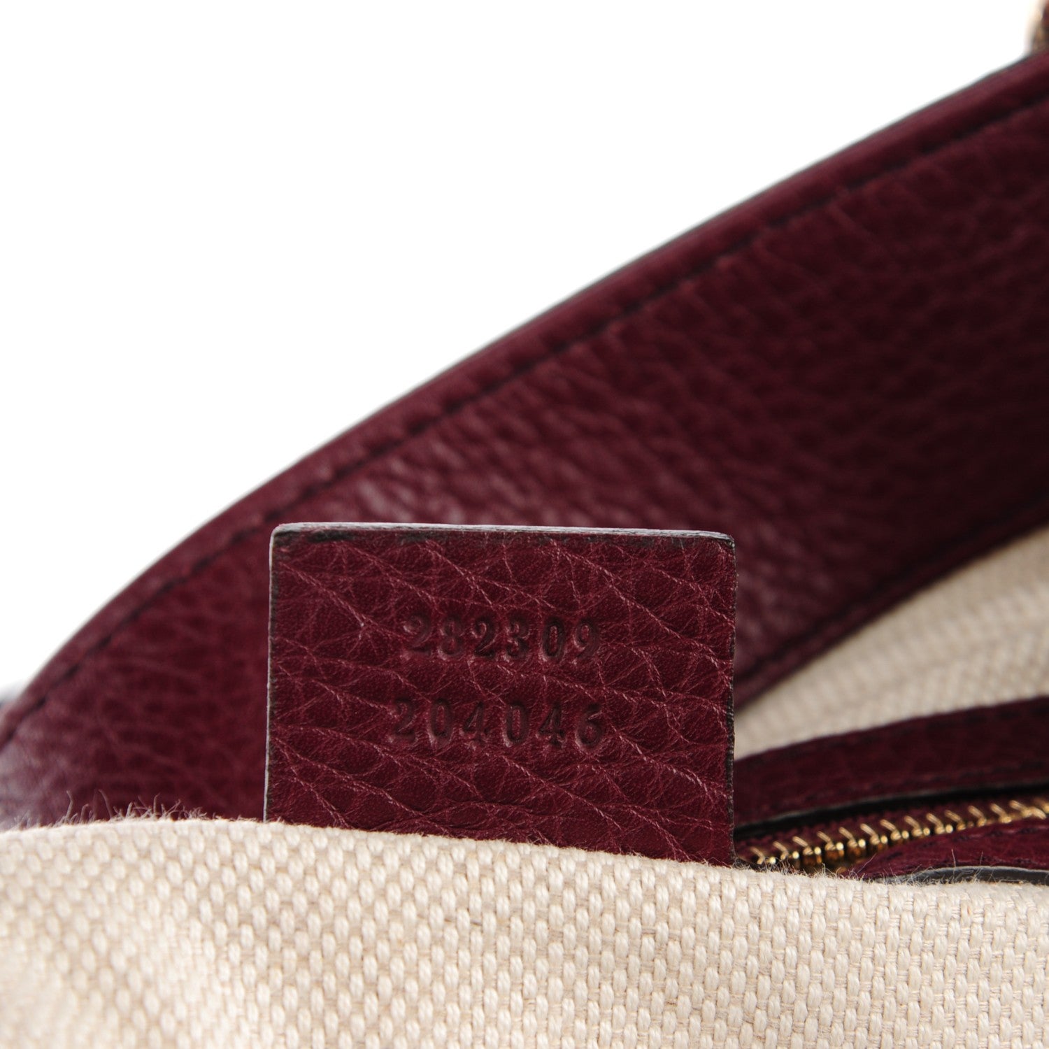 Gucci Pebbled Calfskin Medium Soho Shoulder Bag Bordeaux 7 of 7