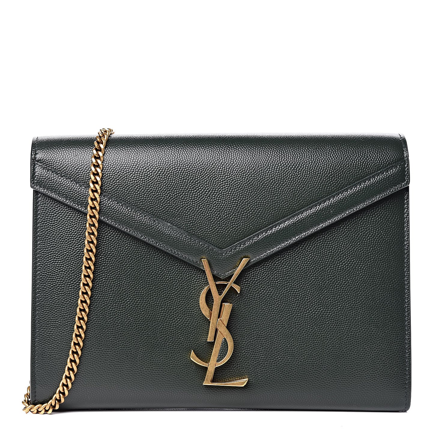 Grain De Poudre Monogram Cassandra Chain Wallet Vert Fonce