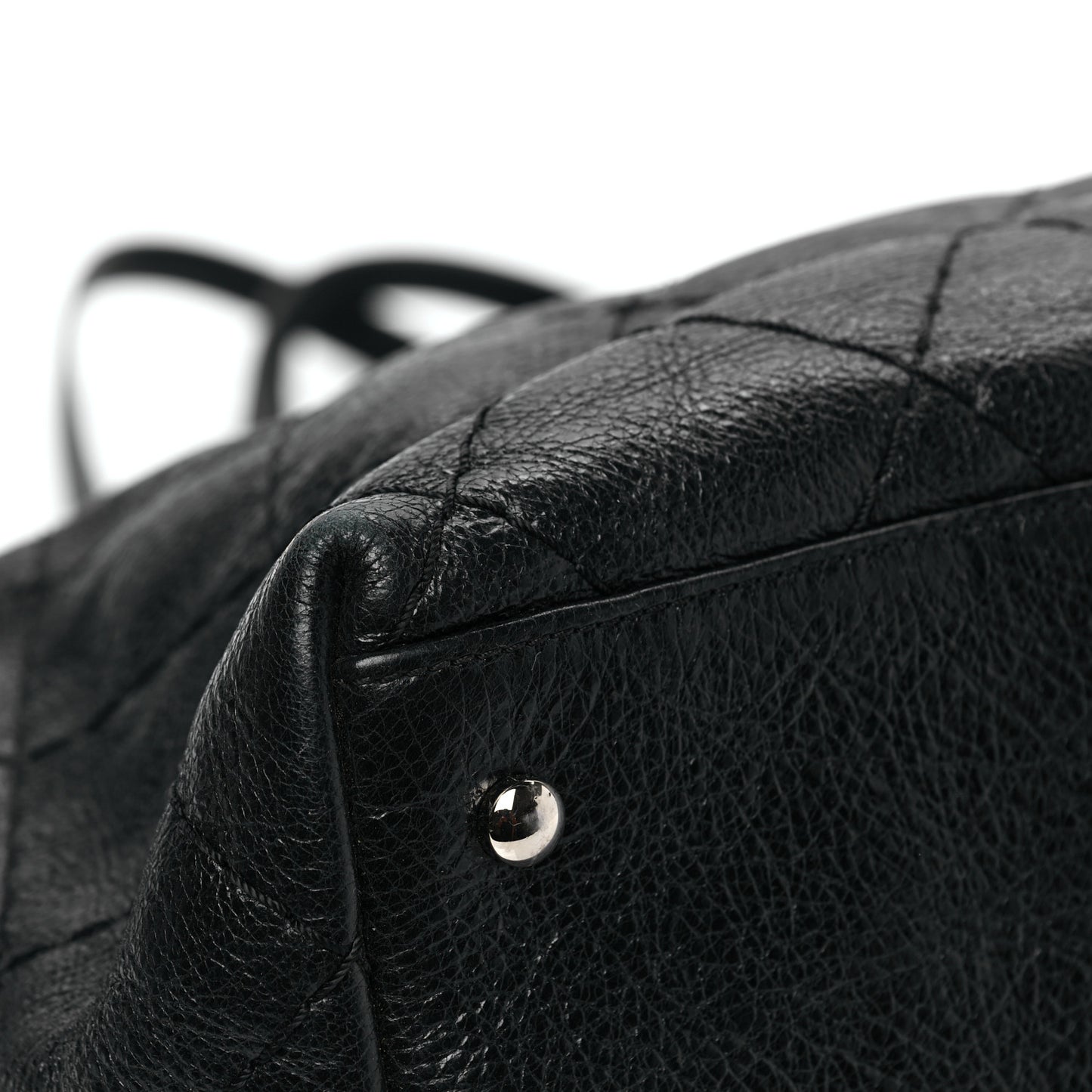 Glazed Calfskin Large On The Road Tote Black