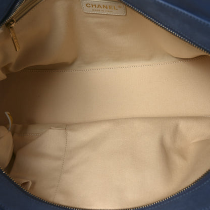 Chanel Iridescent Calfskin Chic Quilt Bowling Bag Blue 5 of 10