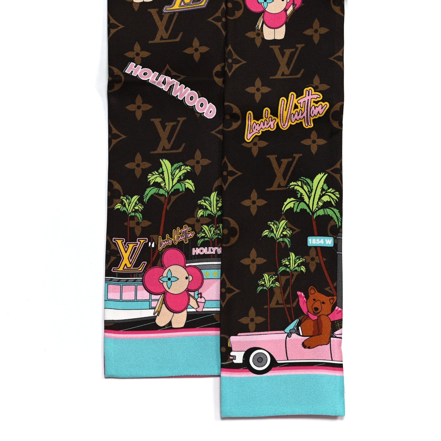 Louis Vuitton Silk Monogram 2021 Hollywood Christmas Animation Bandeau Marron 2 of 3