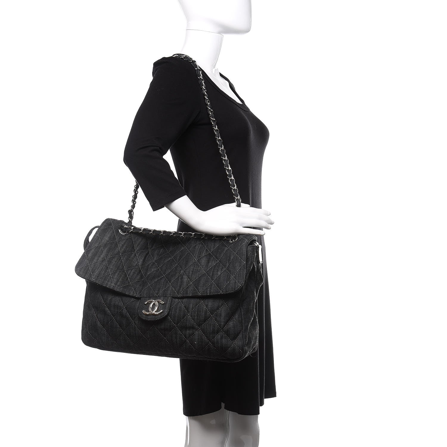 Chanel Denim Quilted Stretch Spirit Messenger Bag 2 of 10