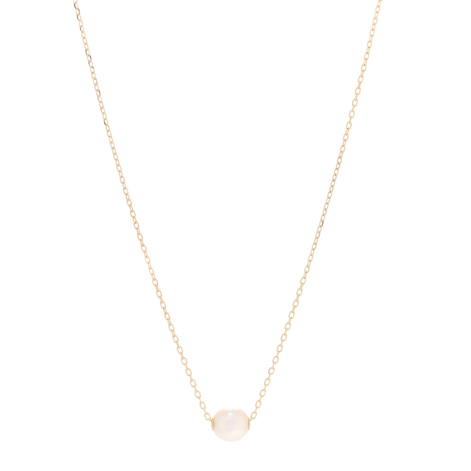 Mikimoto 18K Yellow Gold Akoya Pearl 8mm Single Pendant Necklace 1 of 8