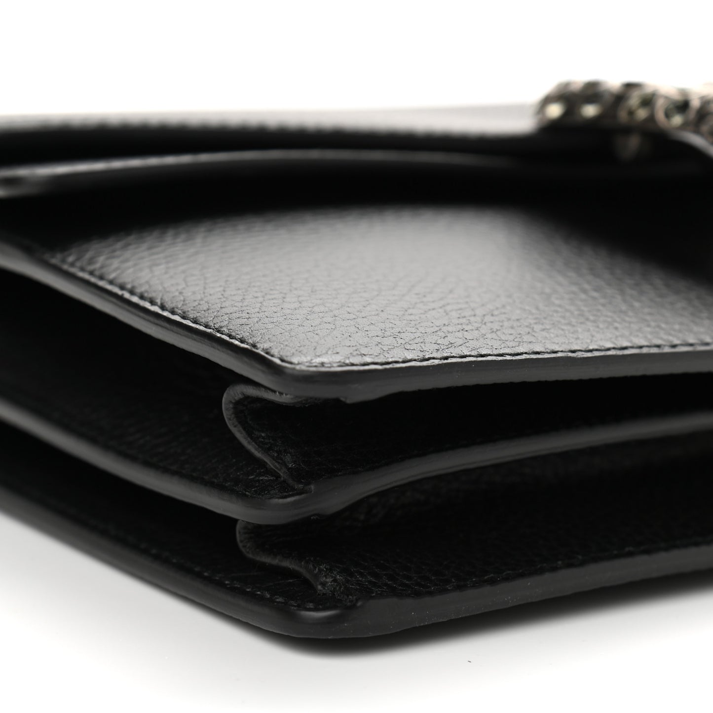 Pebbled Calfskin Small Dionysus Shoulder Bag Black