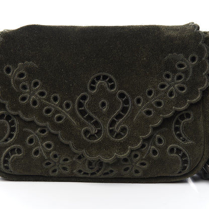Chanel Suede Embroidered Flap Dark Green 9 of 10