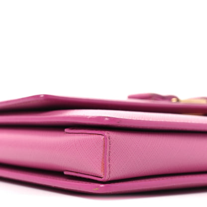 Salvatore Ferragamo Printed Calfskin Vara Bow Chain Flap Crossbody Fuchsia 8 of 9