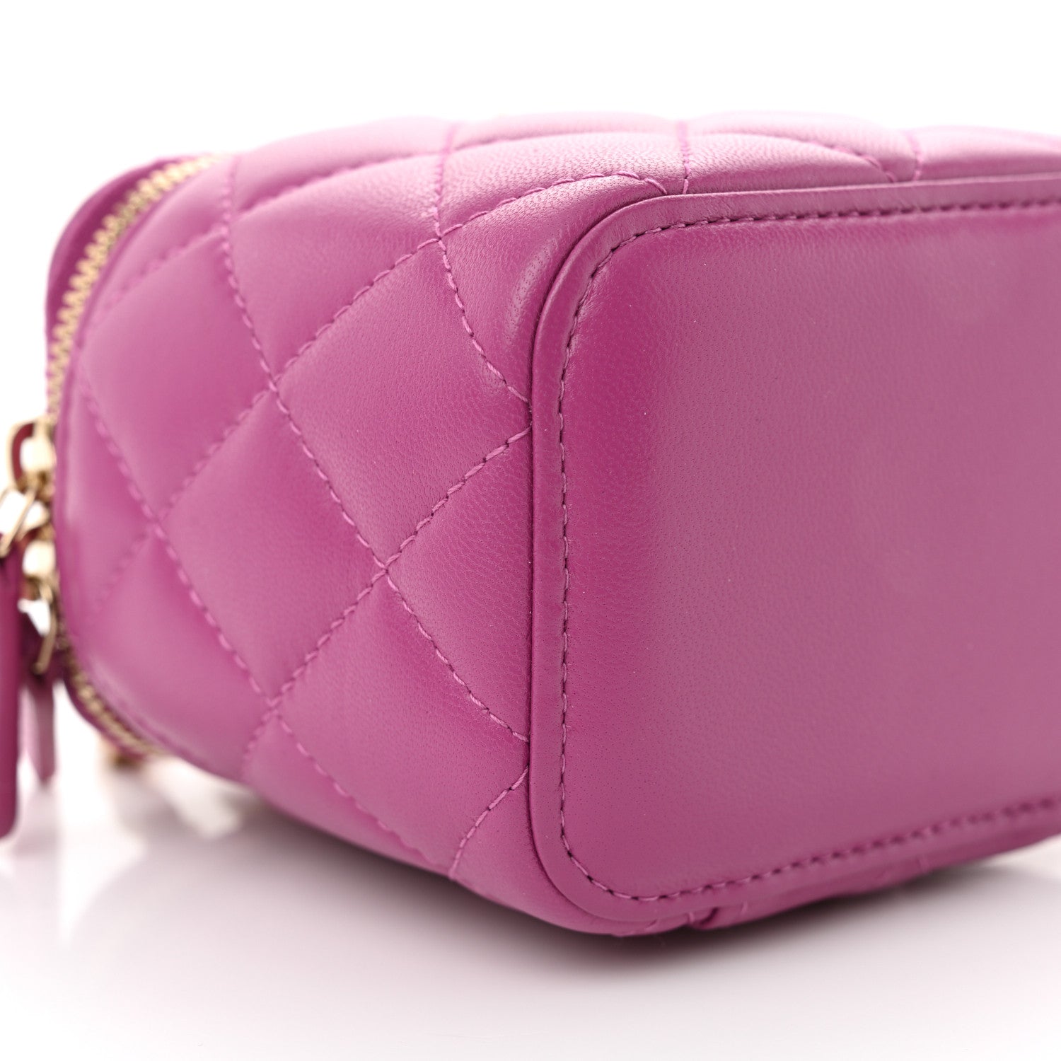 Chanel Lambskin Quilted Pearl Crush Mini Vanity Case With Chain Purple 9 of 10