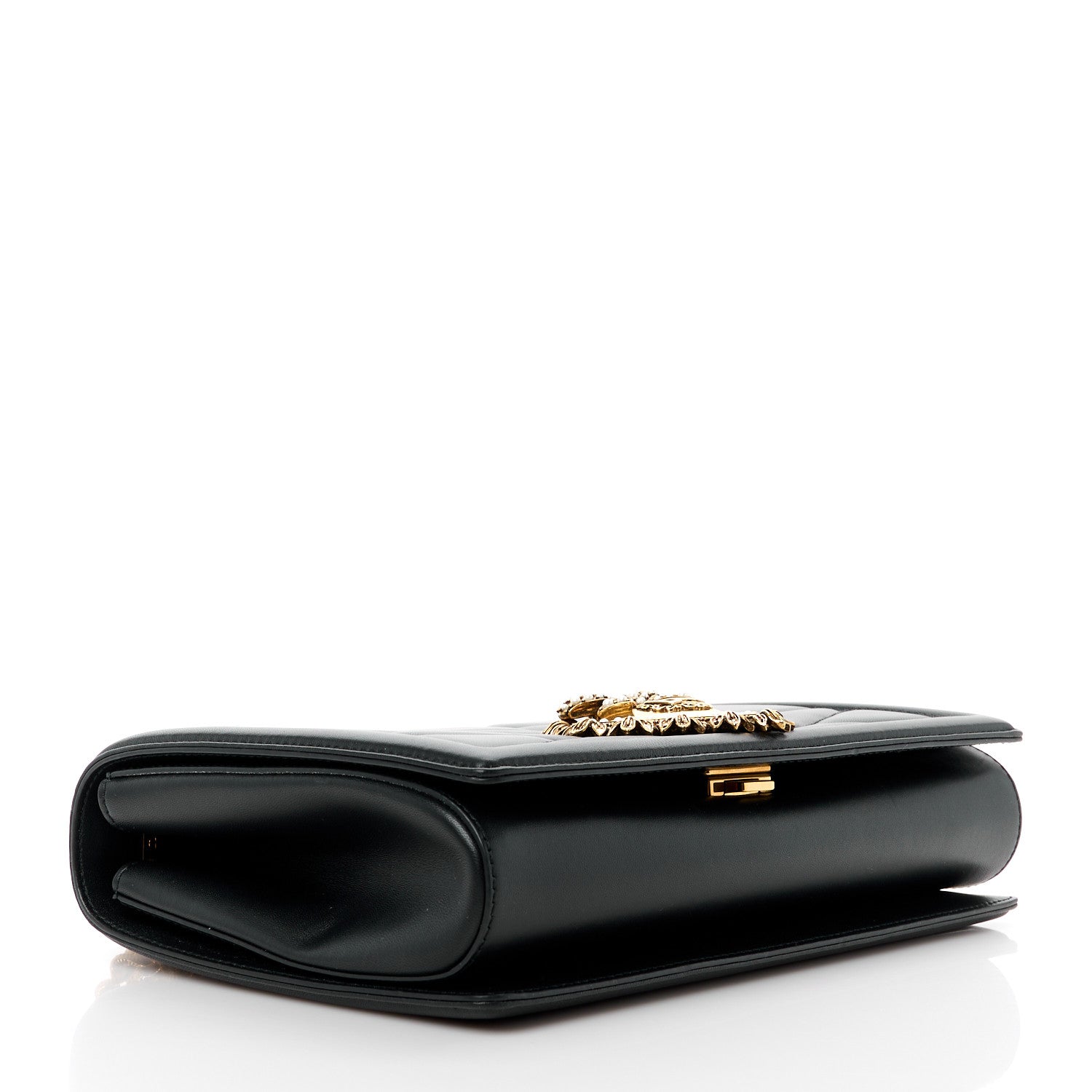 Dolce & Gabbana DOLCE & GABBANA Calfskin Medium Devotion Crossbody Bag Black 4 of 11