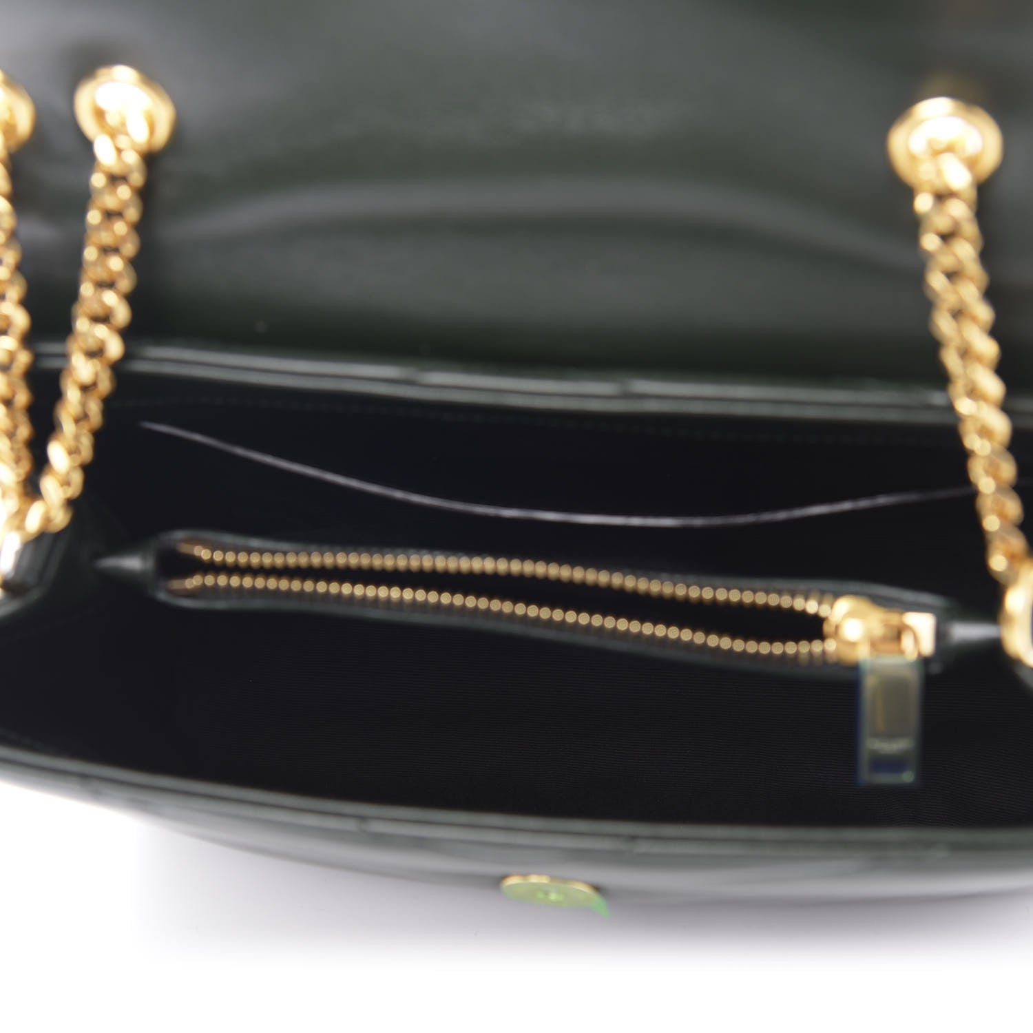 Saint Laurent Calfskin Y Quilted Monogram Small Loulou Chain Satchel Dark Mint 6 of 10