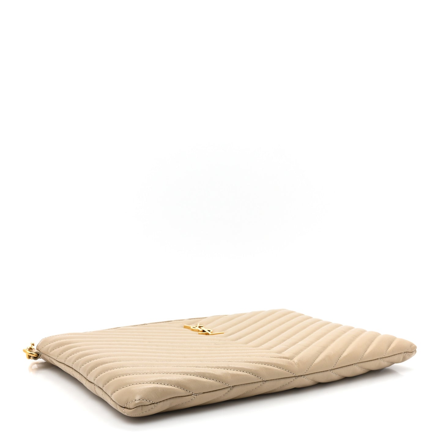 Calfskin Matelasse Monogram Cassandre Tablet Pouch Sea Salt