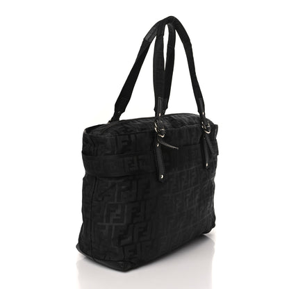 Fendi Zucca Cinghiale Zip Code Shopping Tote Black 2 of 9