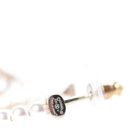 Chanel Pearl Charms CC Hoop Earrings Gold 4 of 5