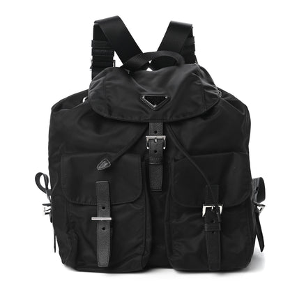 Prada Tessuto Nylon Vela Saffiano Large Backpack Black 1 of 10