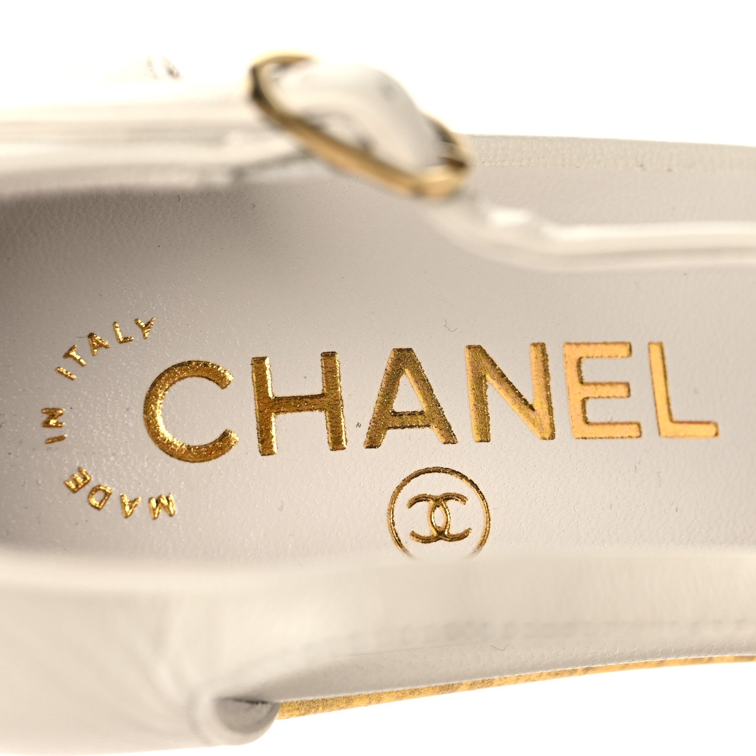 Chanel Lambskin Cap Toe Open Wedge 38 Black White 1838554