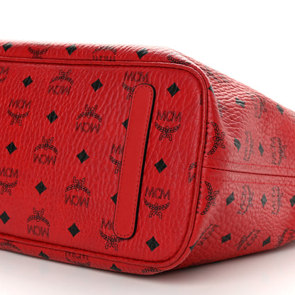 MCM Visetos Medium Anya Shopper Tote Ruby Red 9 of 17