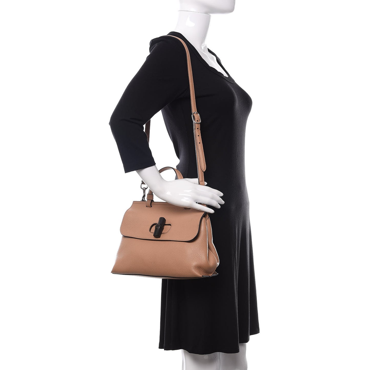 Cellarius Calfskin Small Bamboo Daily Top Handle Bag Camelia