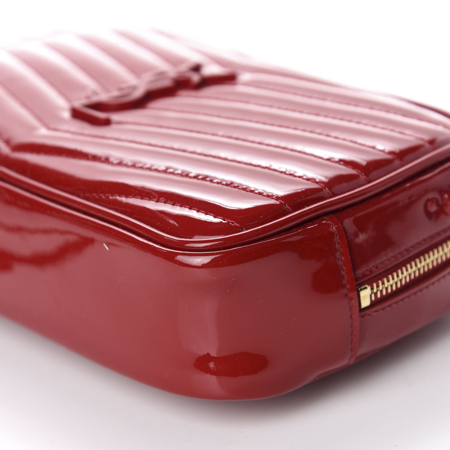 Patent Calfskin Matelasse Monogram Mini Lou Camera Bag Eros Red