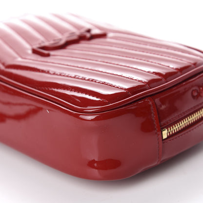 Saint Laurent Patent Calfskin Matelasse Monogram Mini Lou Camera Bag Eros Red 7 of 11