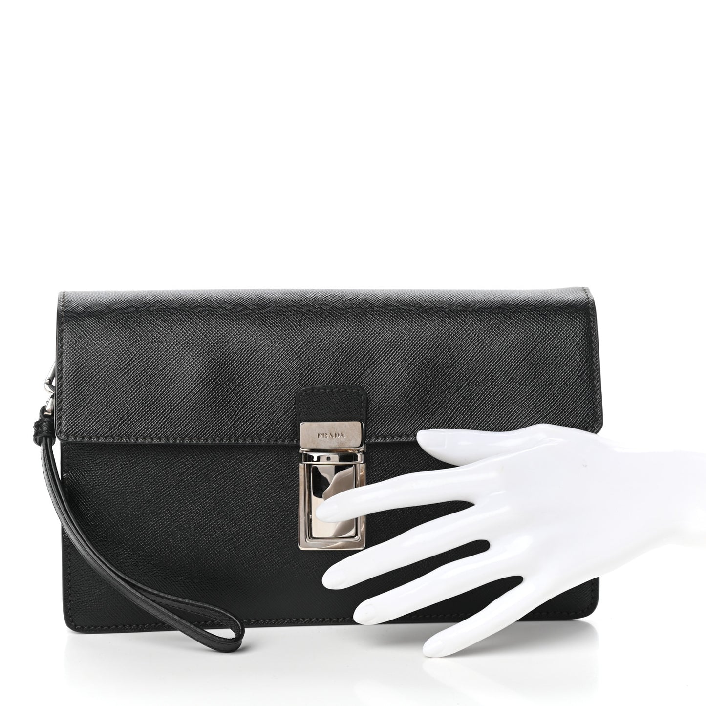 Saffiano Travel Wristlet Black