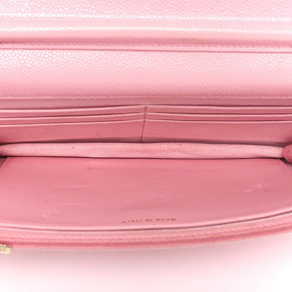 Chanel Caviar Quilted Chain CC Wallet On Chain WOC Pink 5 of 11