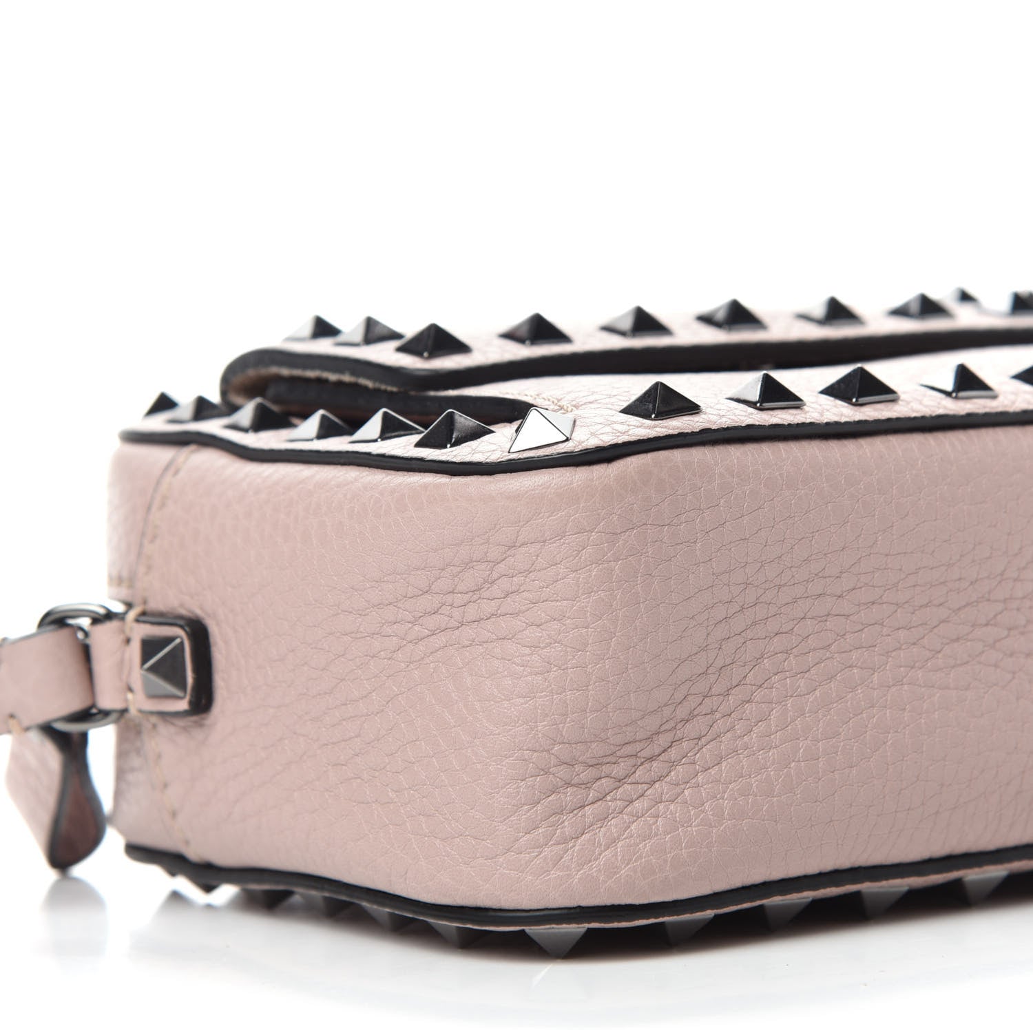 Valentino Garavani Grained Calfskin Small Rockstud Flap Pocket Camera Crossbody Bag Poudre 8 of 9