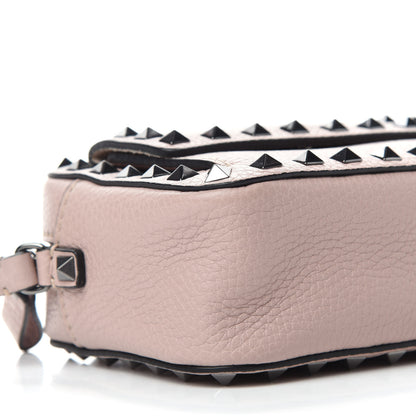 Valentino Garavani Grained Calfskin Small Rockstud Flap Pocket Camera Crossbody Bag Poudre 8 of 9