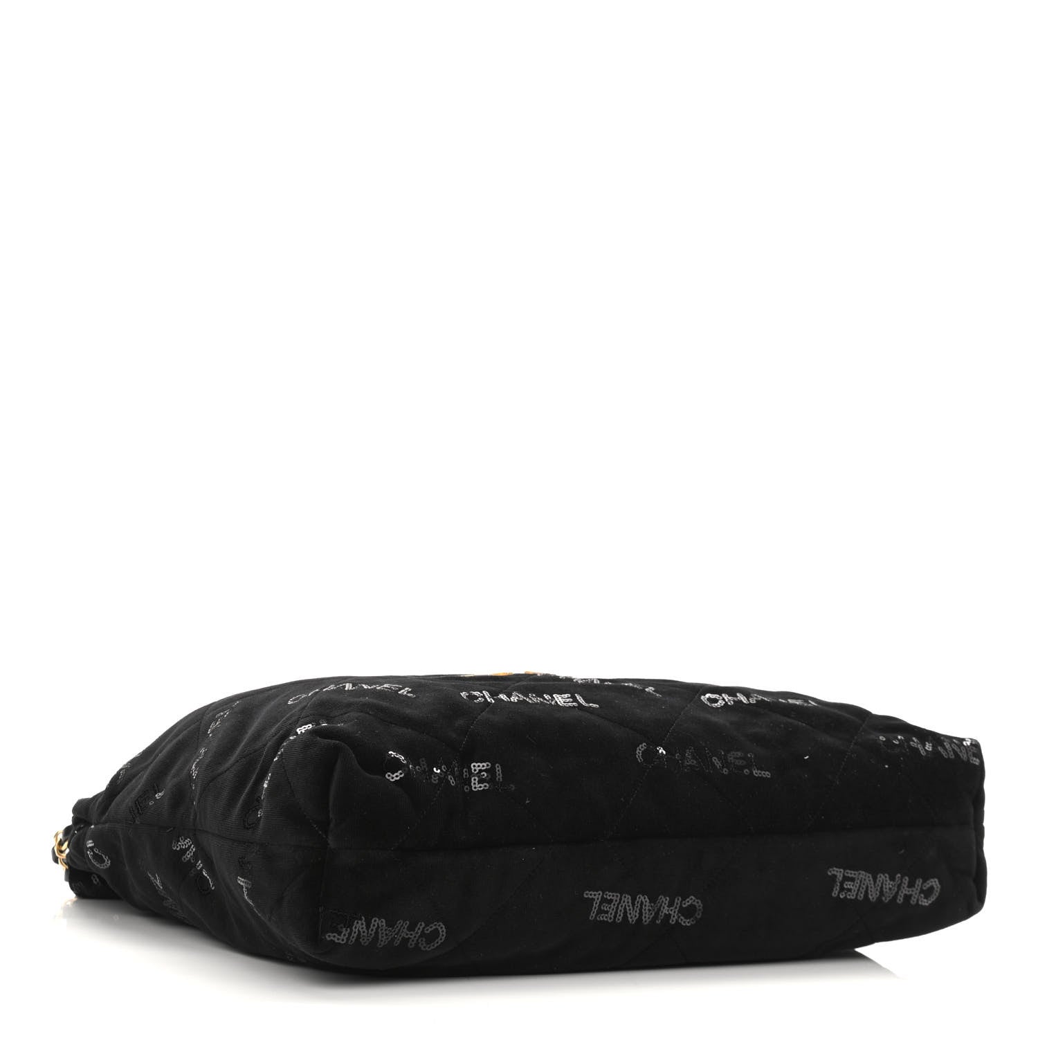 Chanel Velvet Sequin Quilted Chanel 22 Black 5 of 12