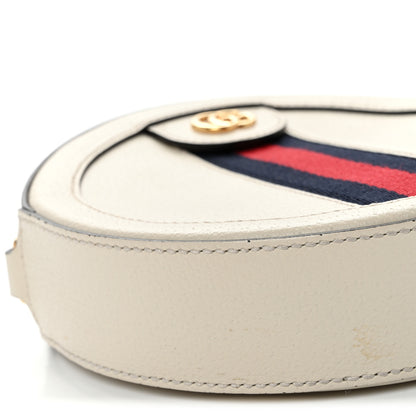 Gucci Textured Calfskin Web Mini Ophidia Round Shoulder Bag Mystic White 9 of 11