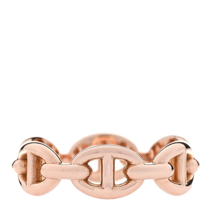 Hermes 18K Rose Gold PM Chaine d'Ancre Enchainee Ring 51 5.75 1 of 7