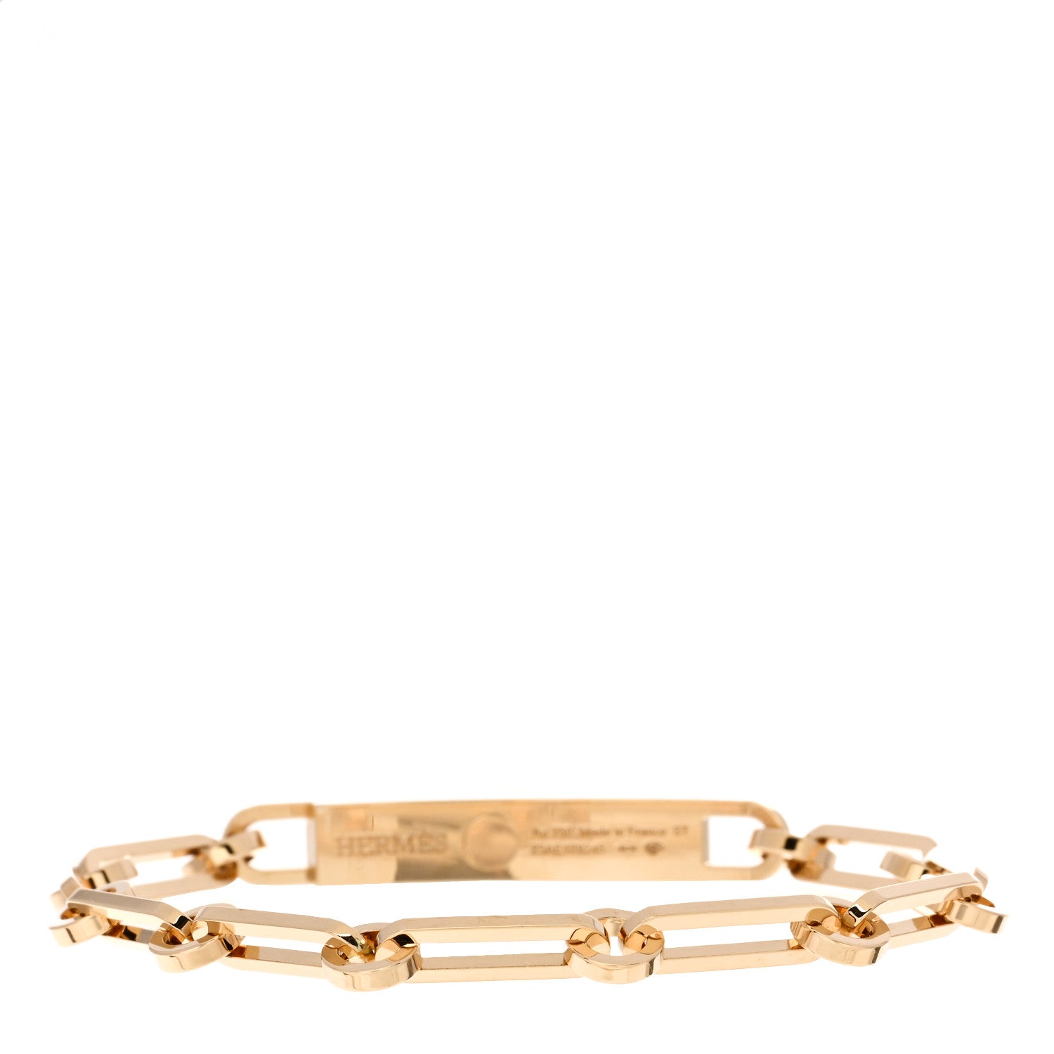 Hermes 18K Yellow Gold Diamond Pave PM Kelly Chaine Bracelet ST 2 of 4