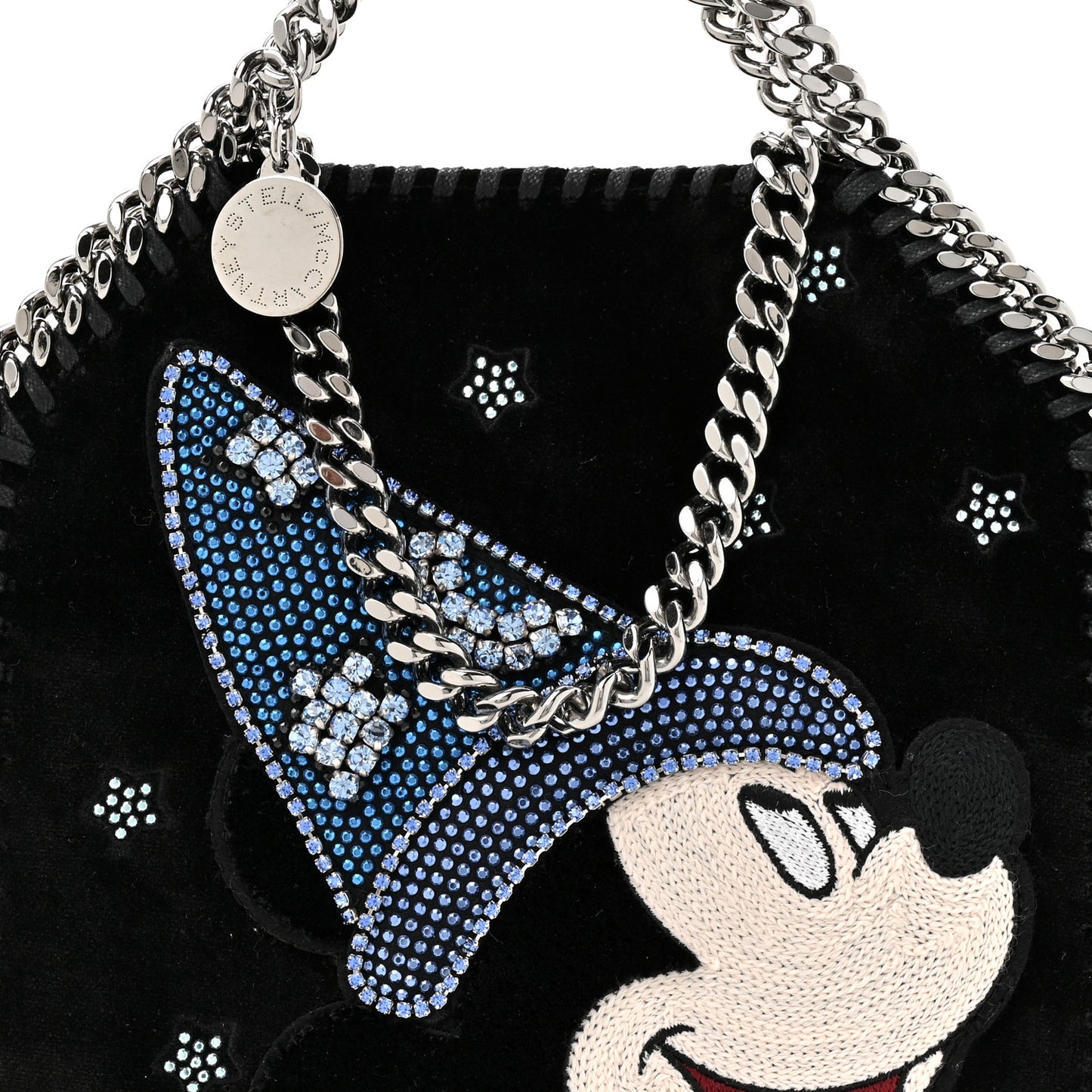 X DISNEY Shaggy Deer Crystal Fantasia Tiny Falabella Tote Tote Black