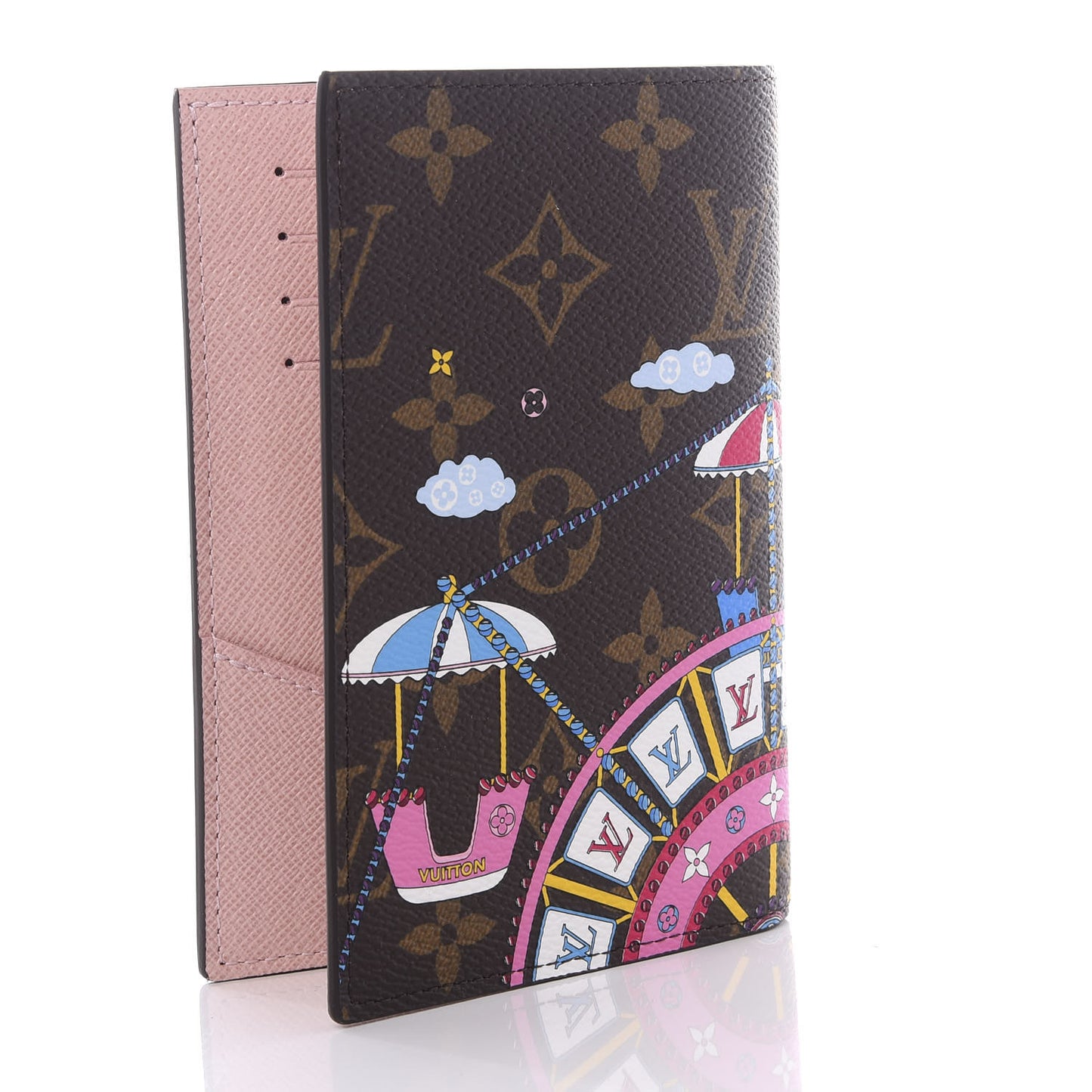 Monogram 2020 Christmas Animation Big Wheel Passport Cover Rose Ballerine