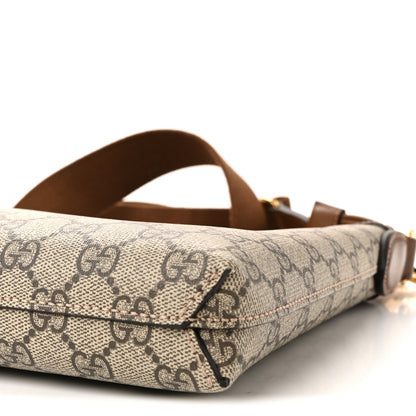 Gucci GG Supreme Monogram Azalea Calfskin Retro Interlocking G Wristlet Messenger Bag Beige Ebony Brown Sugar Beige Ebony Brown Sugar 9 of 9
