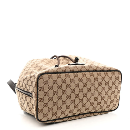 Gucci Monogram Dollar Calfskin O Drawstring Backpack Beige Ebony Testa di Moro Dark Chocolate 4 of 9